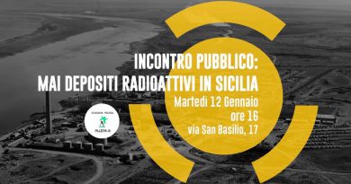 Evento: Mai depositi radioattivi in Sicilia - Palermo, 12 gennaio 2020