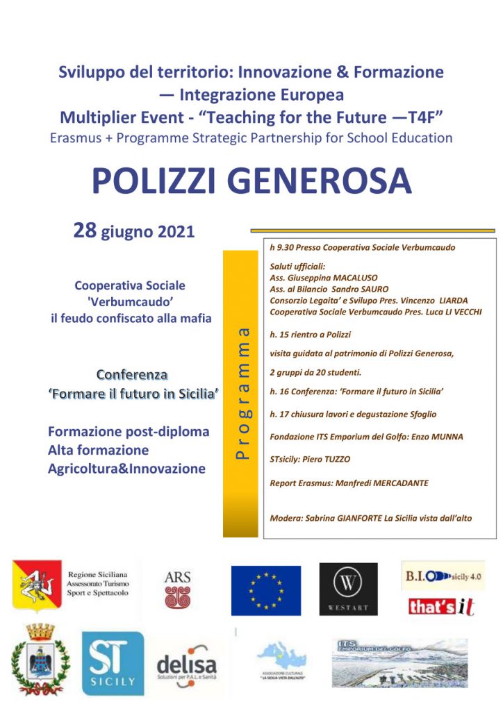 Locandina conferenza Formare il futuro in Sicilia - Polizzi Generosa, 28 giugno 2021