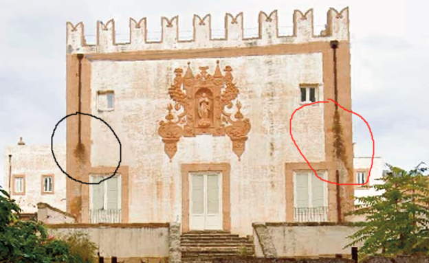 Tubi rotti ed umidità sui muri esterni a palazzo Butera