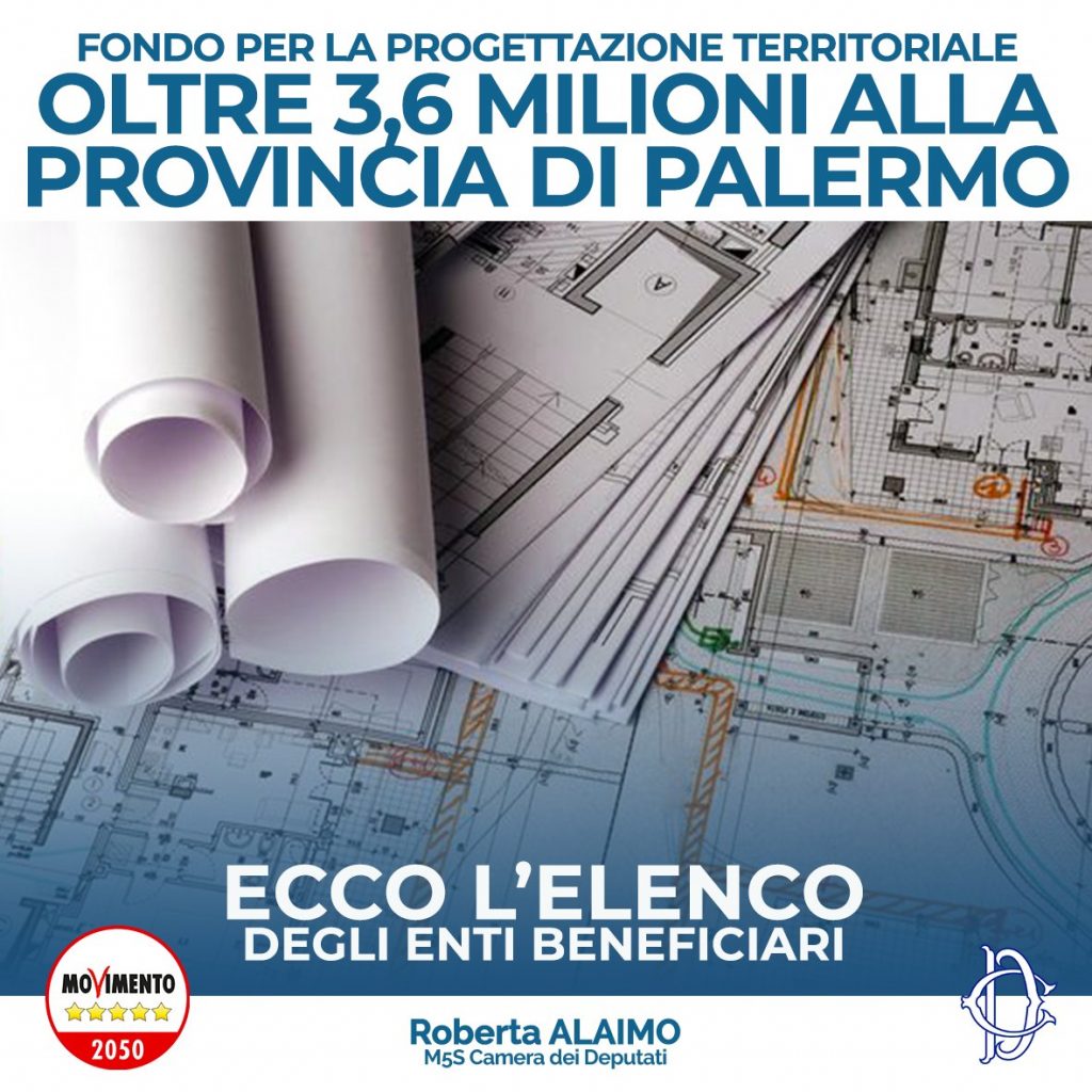 Fondo per la progettazione territoriale: alla Provincia di Palermo oltre 3,6 milioni di euro, manca Bagheria