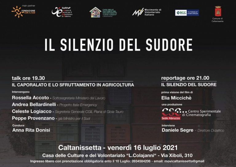 CAPORALATO: A CALTANISSETTA IL 16 LUGLIO EVENTO CONTRO LO SFRUTTAMENTO DEI LAVORATORI IN AGRICOLTURA NELL’AREA DEL CENTRO SICILIA