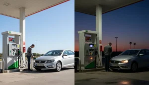 Benzina di giorno e di notte