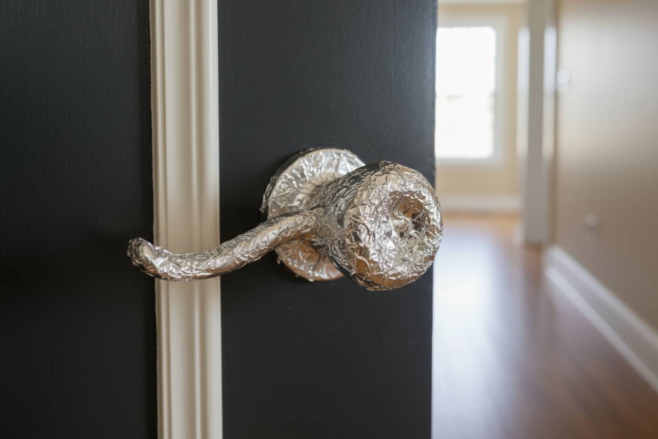 Metti un foglio di alluminio sulla maniglia della porta di casa e accadrà la magia | Sicurezza come nei film: ecco come funziona